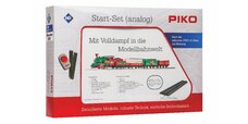 Starter Set Christmal Steam loco+ 3 Coaches, PIKO A-Track w. Railbed