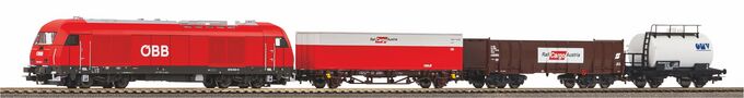 Start-Set mit Bettung Herkules ÖBB mit 3 Güterwagen