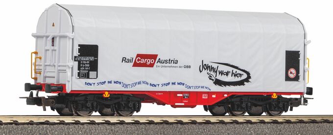 Schiebeplanenwagen Rail Cargo Austria VI mit Graffiti