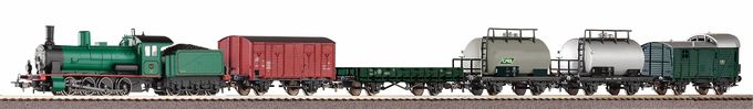 starter set SNCB Rh 71 Steam w/5 freight cars III Roadbed A-Track