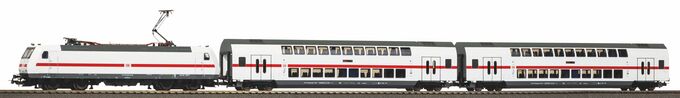 Start-Set mit Bettung Personenzug BR 146 mit 2 IC Doppelstockwagen