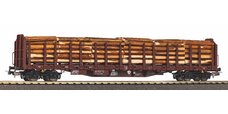 Stammholztransportwagen Roos-t642 mit Holzladung RSBG VI