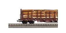 Stammholztransportwagen Roos-t642 mit Holzladung RSBG VI