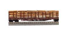 Stammholztransportwagen Roos-t642 mit Holzladung RSBG VI