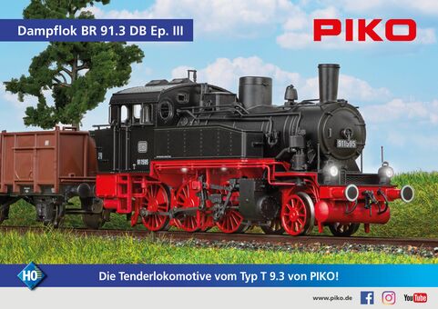 Sound-Dampflok BR 91.3 DB III, inkl. PIKO Sound-Decoder