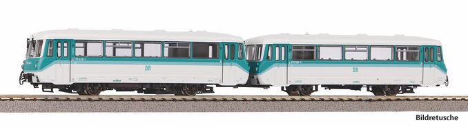 Sound-Dieseltriebwagen BR 772 + Steuerwagen DR VI Wechselstromversion, inkl. PIKO Sound-Decoder