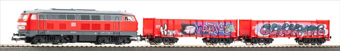 GER: Start-Set kids Güterzug BR 218 DB AG mit zwei offenen Güterwagen Eaos