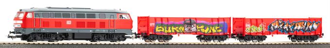 GER: Start-Set kids Güterzug BR 218 DB AG mit zwei offenen Güterwagen Eaos