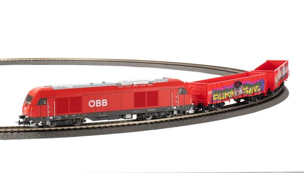 GER: Start-Set kids Güterzug Rh 2016 ÖBB mit zwei offenen Güterwagen Eaos