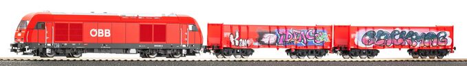 GER: Start-Set kids Güterzug Rh 2016 ÖBB mit zwei offenen Güterwagen Eaos