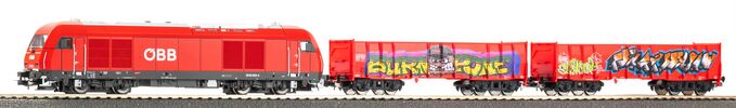 GER: Start-Set kids Güterzug Rh 2016 ÖBB mit zwei offenen Güterwagen Eaos