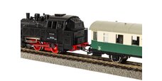 Start-Set mit Bettung Dampflok BR 80 VSM mit Personenwagen NS VI
