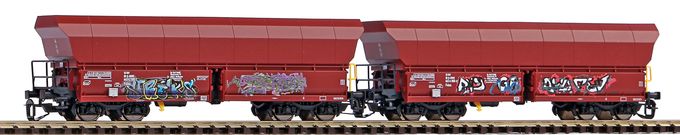 TT 2er Set Schüttgutwagen Falns On Rail VI, mit Graffiti, gealtert