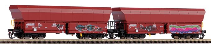 TT 2er Set Schüttgutwagen Falns On Rail VI, mit Graffiti, gealtert