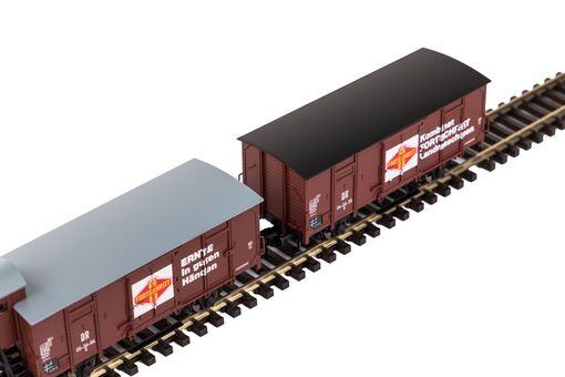 TT 2er Set Gedeckter Güterwagen G02 DR III "Fortschritt"