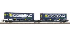 Taschenwagen T3000e Cemat mit 2 "Dissegna" Trailern SBB VI