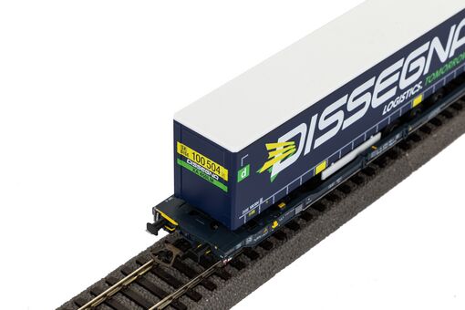 GER: Taschenwagen T3000e CEMAT mit 2 "Dissegna" Trailern SBB VI