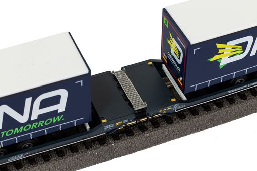 GER: Taschenwagen T3000e CEMAT mit 2 "Dissegna" Trailern SBB VI