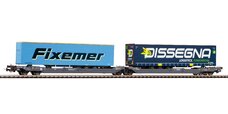 Taschenwagen T3000e Hupac mit Dissegna & Fixemer Trailern