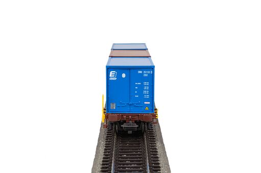 Tragwagen Sgnss NS VI, beladen mit 3 Containern