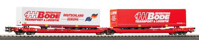 Taschenwagen T3000e mit 2 "Bode" Trailern DB AG VI