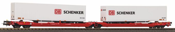 Taschenwagen T3000e mit 2 "DB Schenker" Trailern DB AG VI