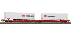 Taschenwagen T3000e mit 2 "DB Schenker" Trailern DB AG VI