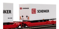 Taschenwagen T3000e mit 2 "DB Schenker" Trailern DB AG VI
