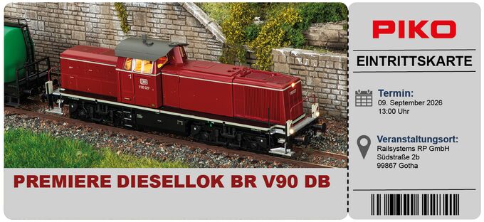GER: Ticket zum Rollout H0 V90 in Gotha 09.09.26 (Versand per Mail)
